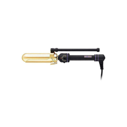Hot Tools 1 1/2" Curling Iron 24K Gold — 24K gold marcel curling iron with locking marcel handle, plain white background