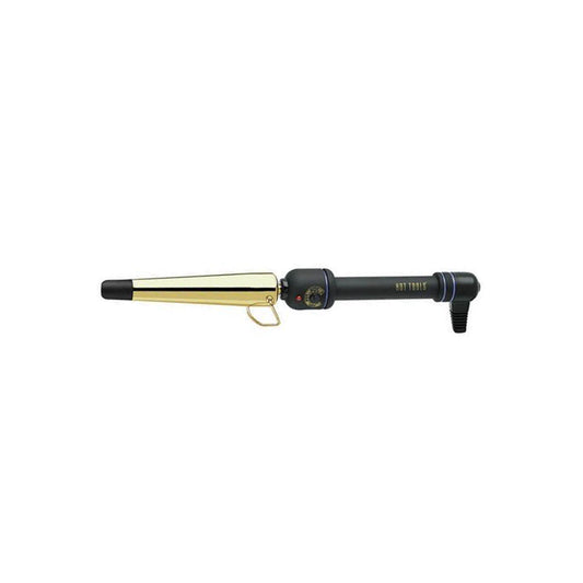 Hot Tools 3/4"-1 1/4" Tapered Curling Iron Large — 24K gold tapered clampless curling iron, plain white background