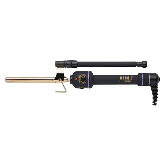 Hot Tools 1/2" Curling Iron 24K Gold — 24K gold marcel curling iron with locking marcel handle, plain white background
