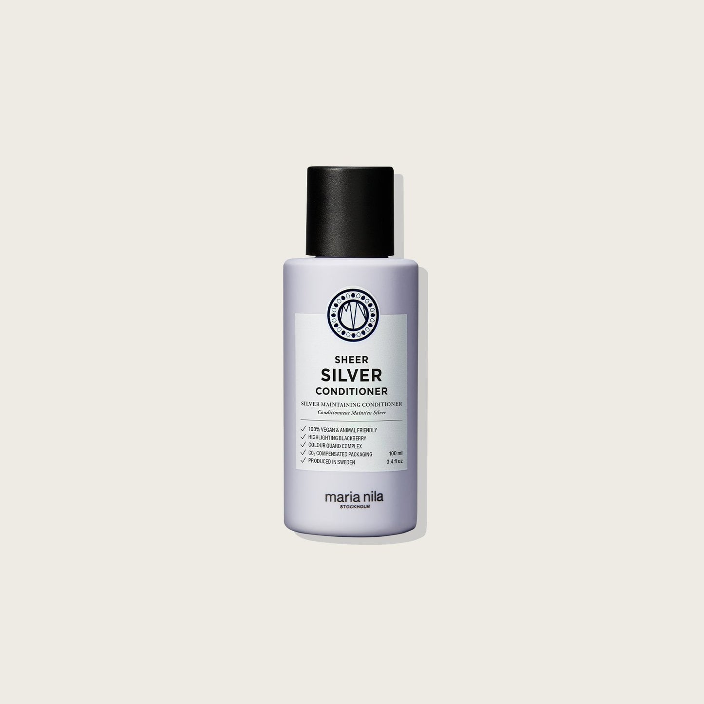 Maria Nila Sheer Silver Conditioner — 100ml bottle, front label, plain background