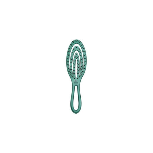 Olivia Garden Holiday Shine care and style brush in turquoise, on a plain white background