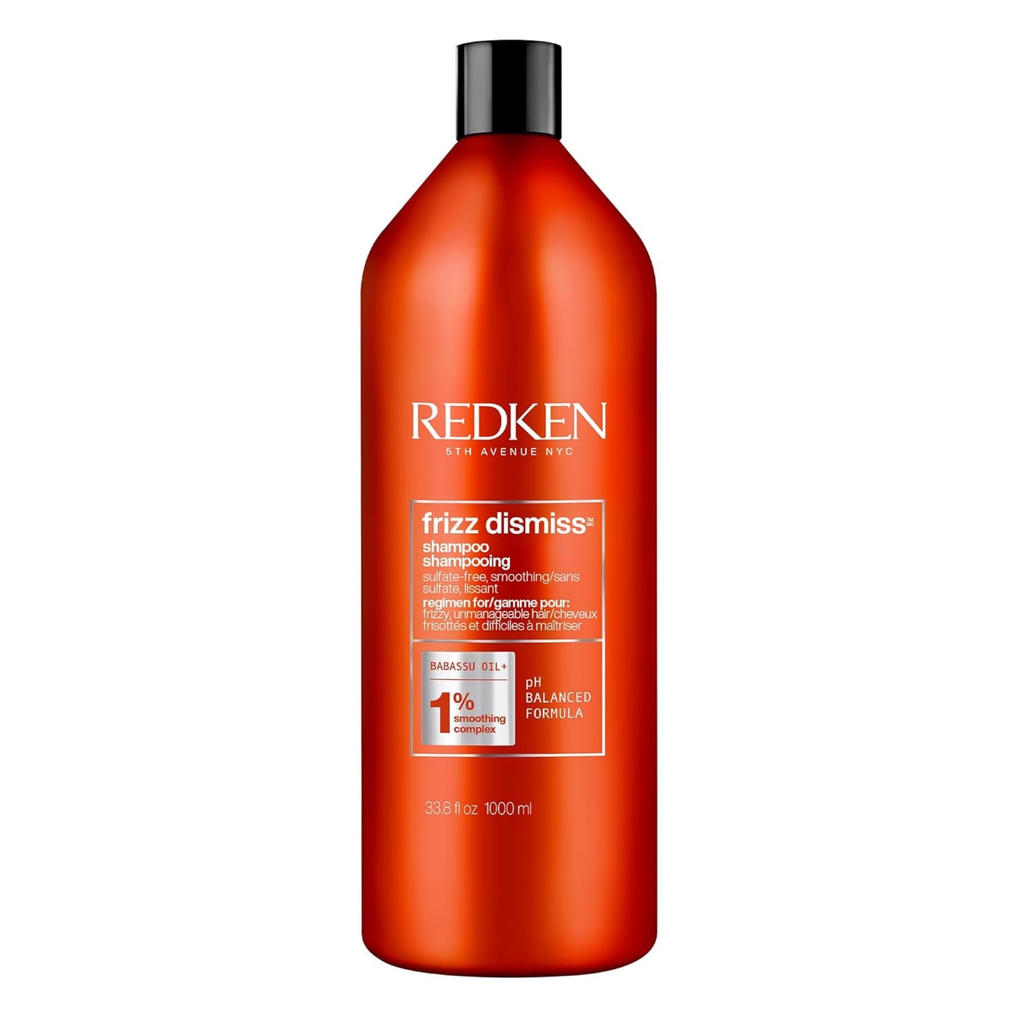 Redken Frizz Dismiss Shampoo, Sulfate-Free Anti-Frizz Solution with Babassu Oil, Adds Smoothness & Shine, For All Hair Types