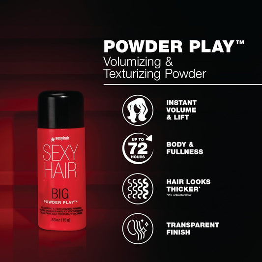 SexyHair Big Powder Play Volumizing & Texturizing Powder — bottle with instant volume, body and transparent-finish claims
