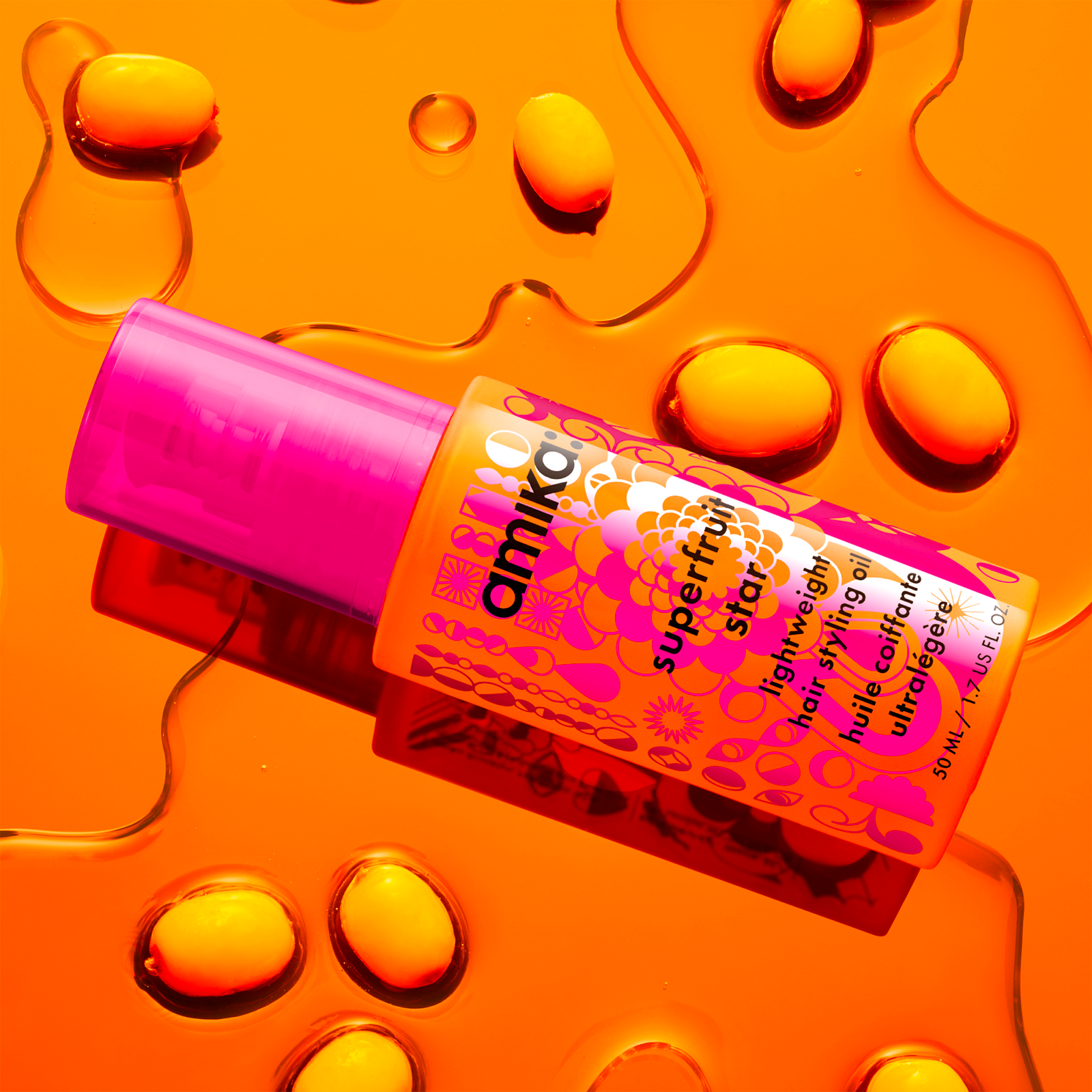 Amika Superfruit Star Lightweight Hair Styling Oil 50ml – Strengthen, Smooth & Protect