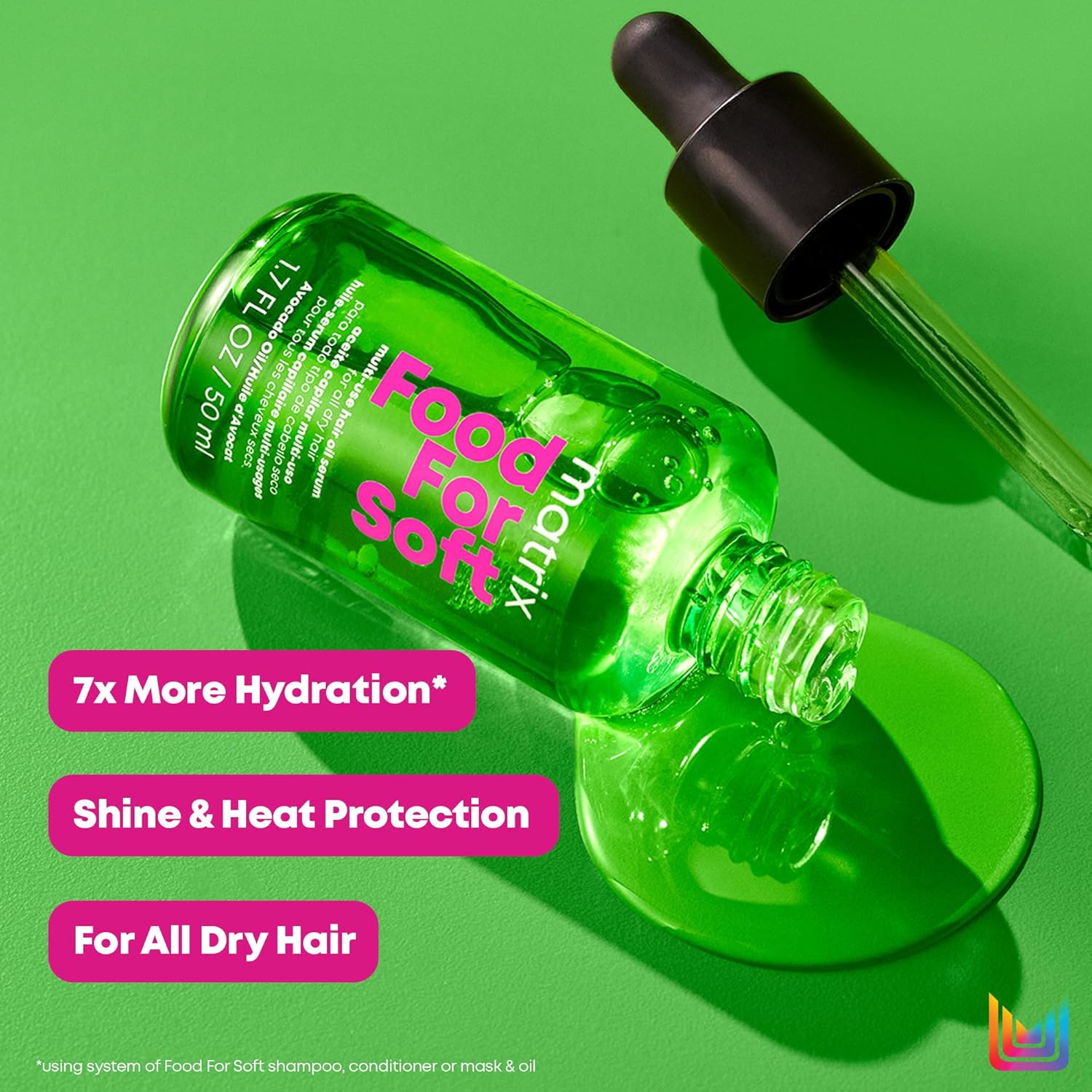 Matrix Food For Soft Multi-Use Hair Oil Serum – Lightweight Hydration & Heat Protection for Dry Hair
