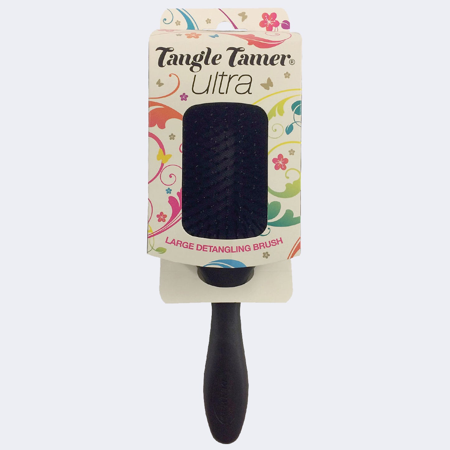 Premium detangling brush with soft nylon bristles