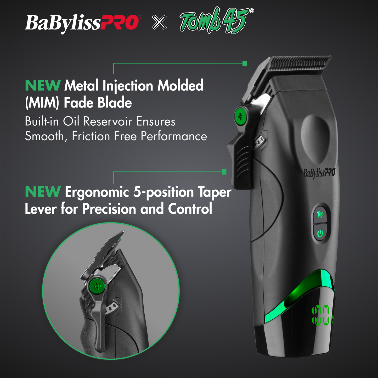BaBylissPRO x Tomb45 Wireless-Charging Clipper – DS1 Dual-Speed