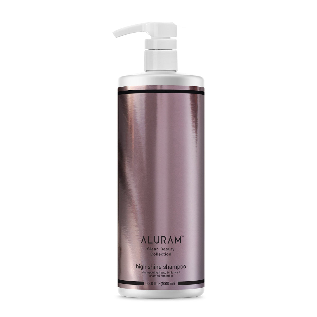 Aluram High Shine Shampoo — 1 L (33.8 oz) salon size bottle, front label