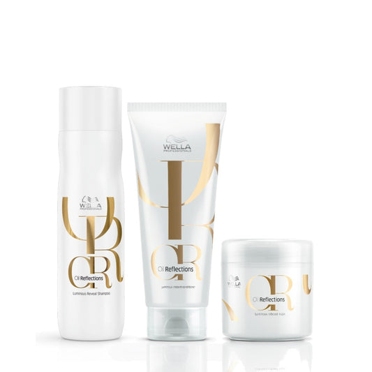 Wella Oil Reflections Trio – Camellia Oil Shine System for 3X Smoother, Luminous Hair