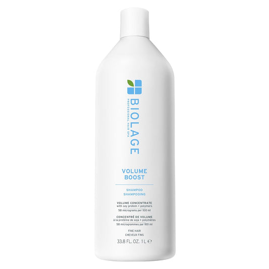 Biolage Volume Boost Shampoo 1L — white salon litre bottle, front, plain background