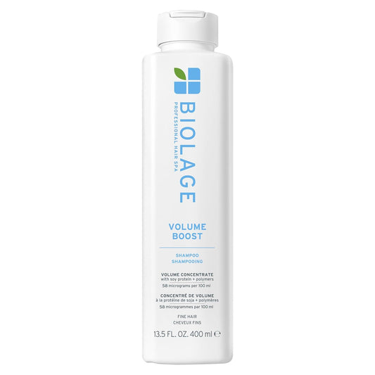 Biolage Volume Boost Shampoo 400ml — white bottle with blue label, front, plain background