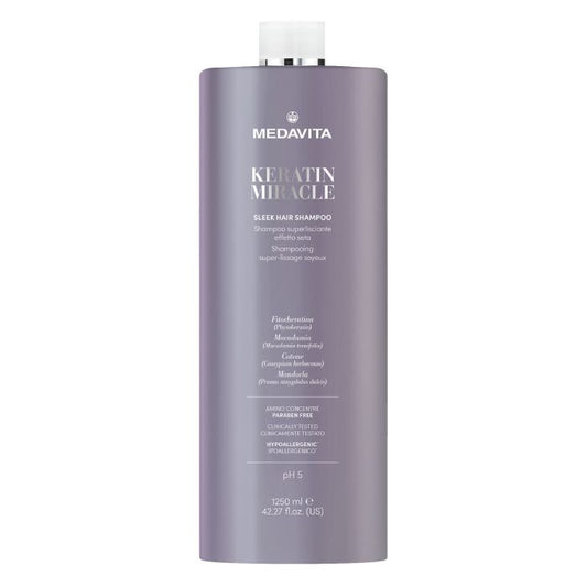 Medavita Keratin Miracle Sleek Hair Shampoo – Smoothing Anti-Frizz Care 1250ml