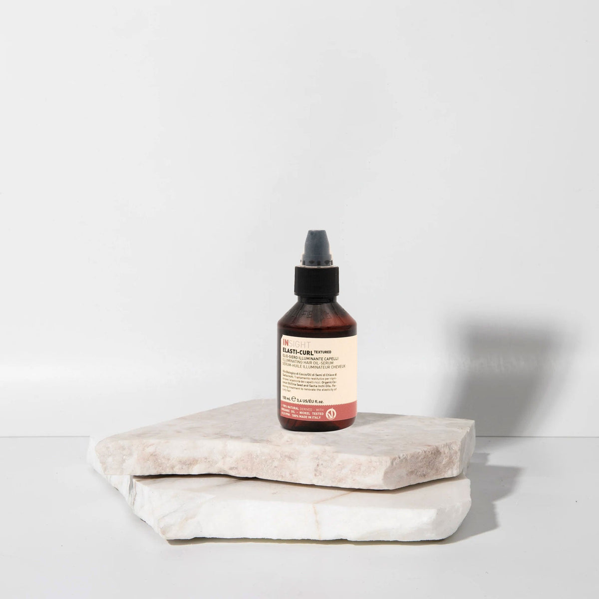 Insight Elasti-Curl Illuminating Hair Oil-Serum 100 ml — same bottle in the cream-label livery currently supplied in Canada