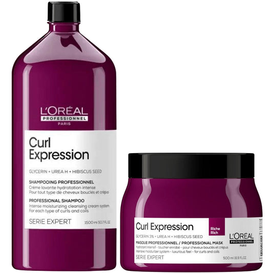 L’Oréal Professionnel Duo – Curl Expression Intense Hydration Cream Shampoo 1500ml + Rich Intensive Hydrating Mask 500ml