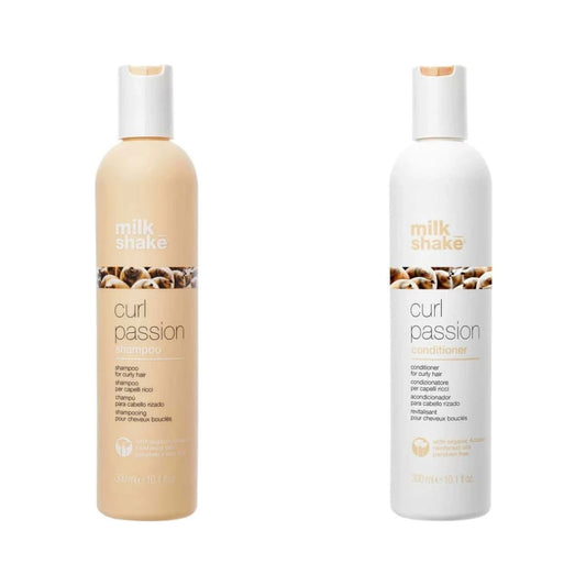 milk_shake Curl Shampoo & Conditioner Duo — 300 ml + 300 ml duo: shampoo and conditioner side by side, plain white background