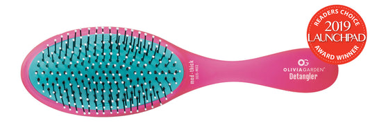 Olivia Garden OG Brush Thick-Hair Detangling Brush — Pink, plain white background