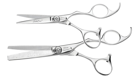 Olivia Garden SilkCut Shear & Thinner Case Deal — 5" / Right-handed, plain white background