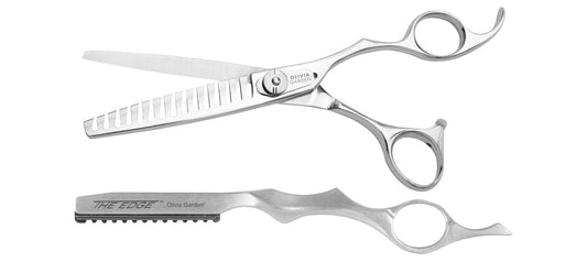 Olivia Garden TextureCut Shear & Razor Kit — 15 teeth, plain white background