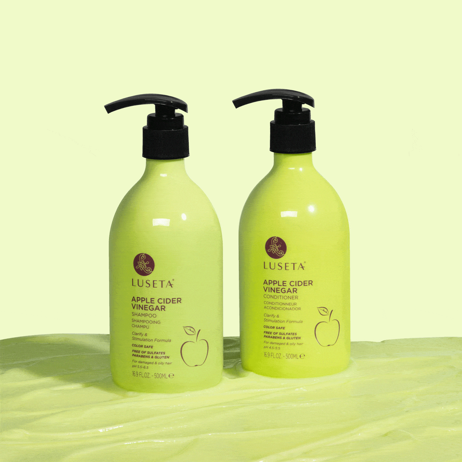 Apple Cider Vinegar Bundle - 1 x 16.9oz Shampoo & Conditioner Set - by Luseta Beauty |ProCare Outlet|