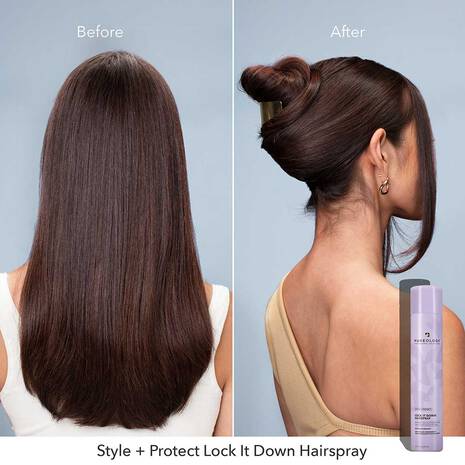 Pureology Style + Protect Lock It Down Hairspray – before and after results