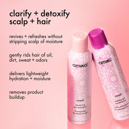 Amika Reset Clarifying Shampoo and Cooling Gel Conditioner Duo, 200 ml