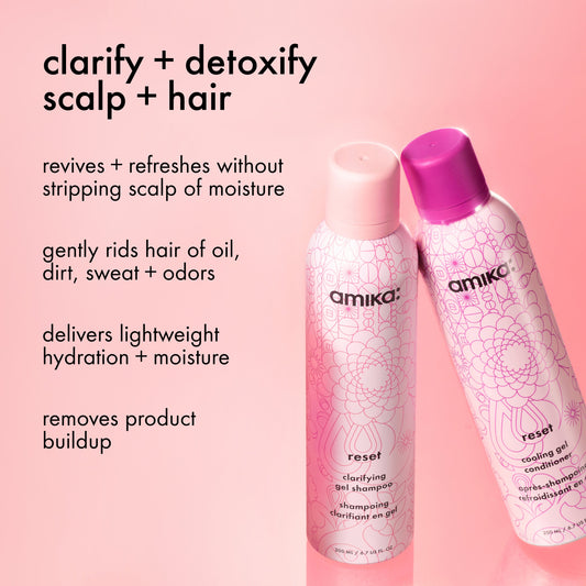 Amika Reset Clarifying Shampoo and Cooling Gel Conditioner Duo, 200 ml