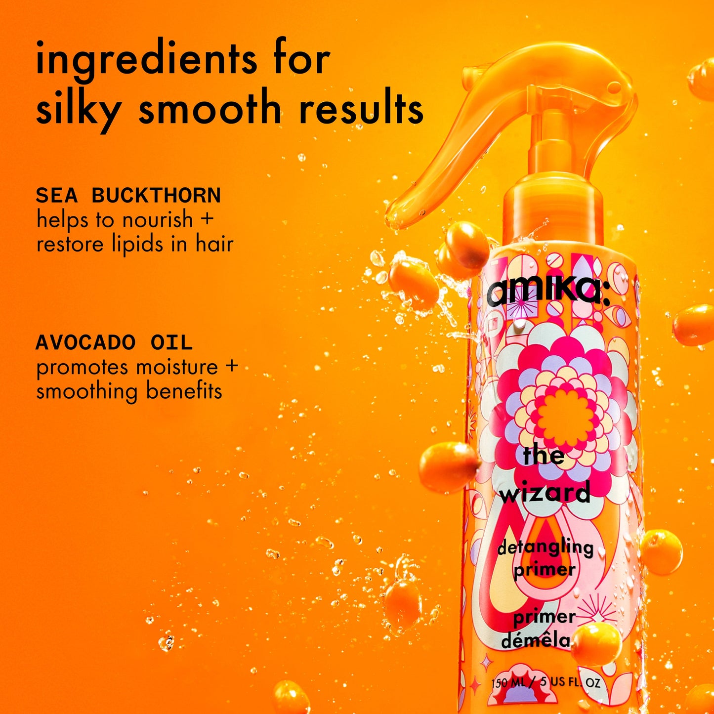Amika The Wizard Silicone-Free Detangling Primer – Detangling & Heat Protection 150 ml