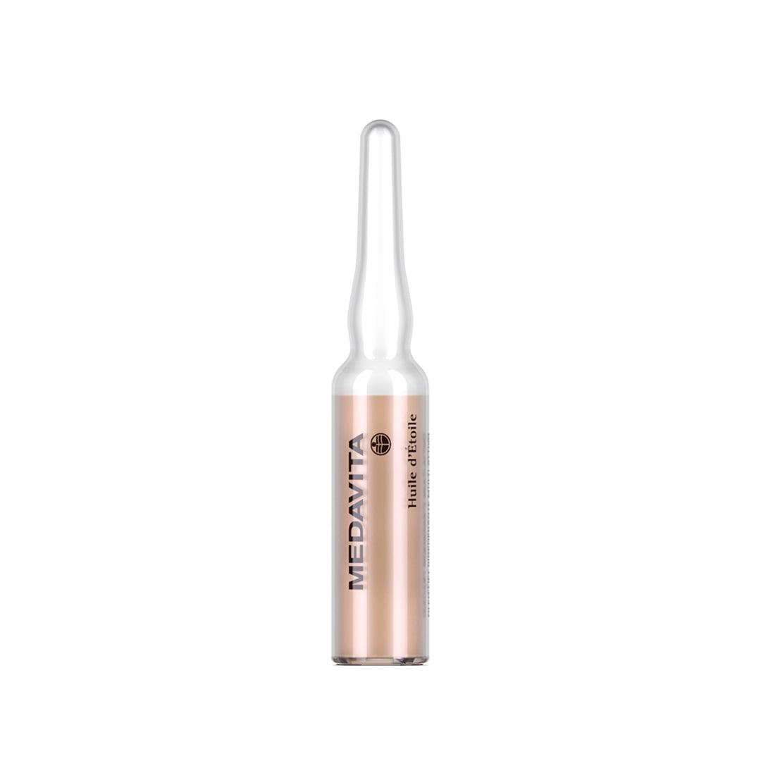 Medavita Huile d'Etoile Multi-Active Youth Hair Serum — single 7 ml ampoule, plain white background