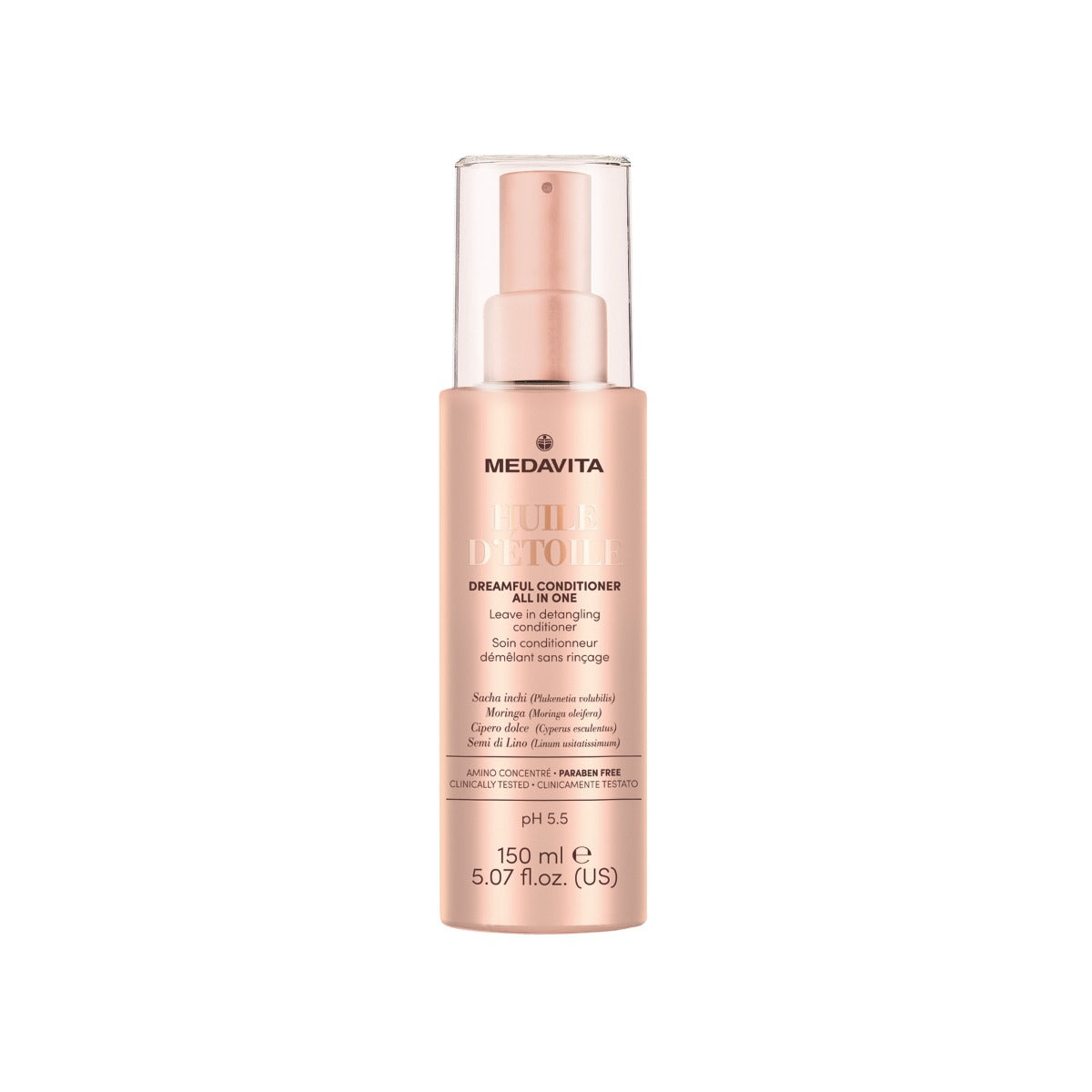 Medavita Huile d'Étoile Leave-In Detangling Conditioner — bottle front, plain white background
