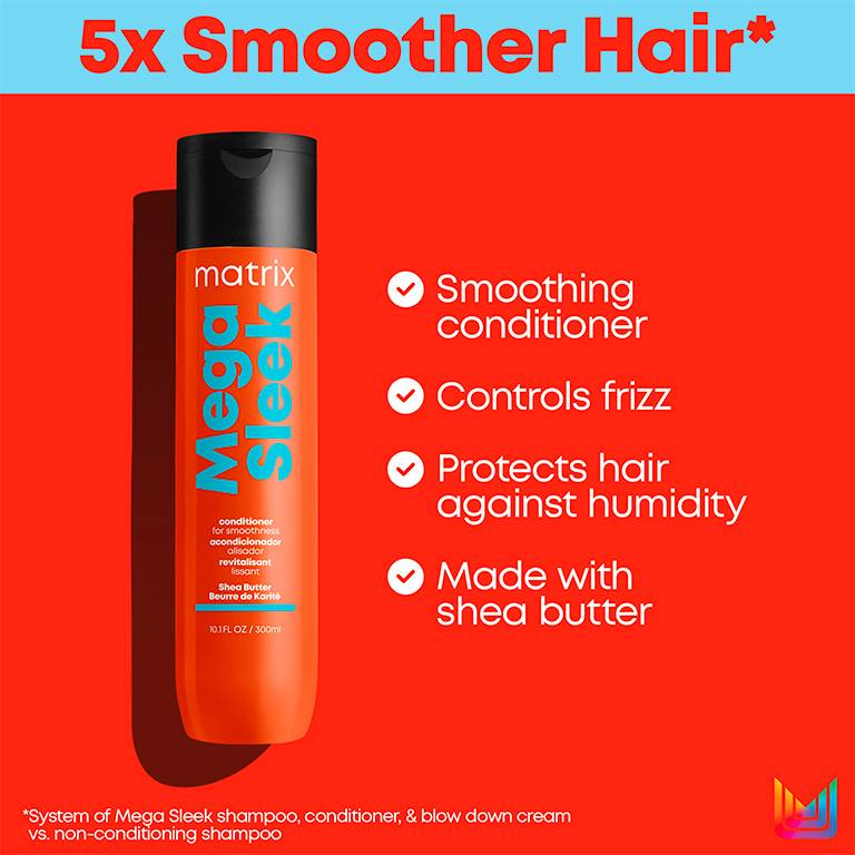 Matrix Total Results Mega Sleek Conditioner – Anti-Frizz, Smoothing, and Hydrating Formula with Shea Butter