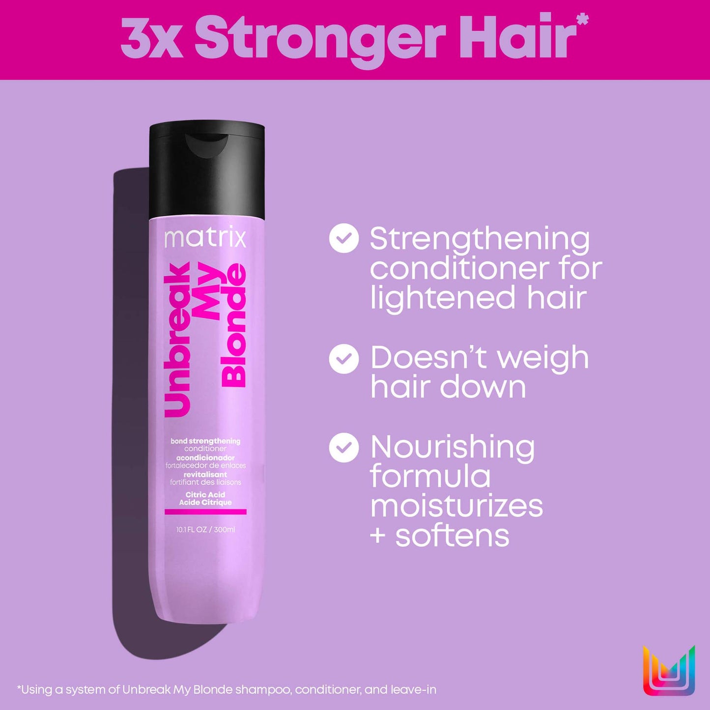 Matrix Unbreak My Blonde Bond Strengthening Conditioner – Sulfate-Free, Citric Acid Infused, Vegan