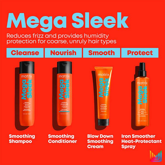 Matrix Total Results Mega Sleek Conditioner – Anti-Frizz, Smoothing, and Hydrating Formula with Shea Butter