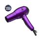 Hot Tools Ionic Travel Dryer — purple folding-handle travel hair dryer with finger diffuser, plain white background