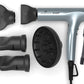 SuperHP dryer HP-DR1 — silver blue body, full view