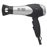 Hot Tools Lite 'N Quiet Turbo Dryer — black and silver lightweight professional styling dryer, plain white background