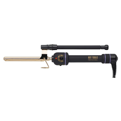 Hot Tools 1/2" Curling Iron 24K Gold — 24K gold marcel curling iron with locking marcel handle, plain white background