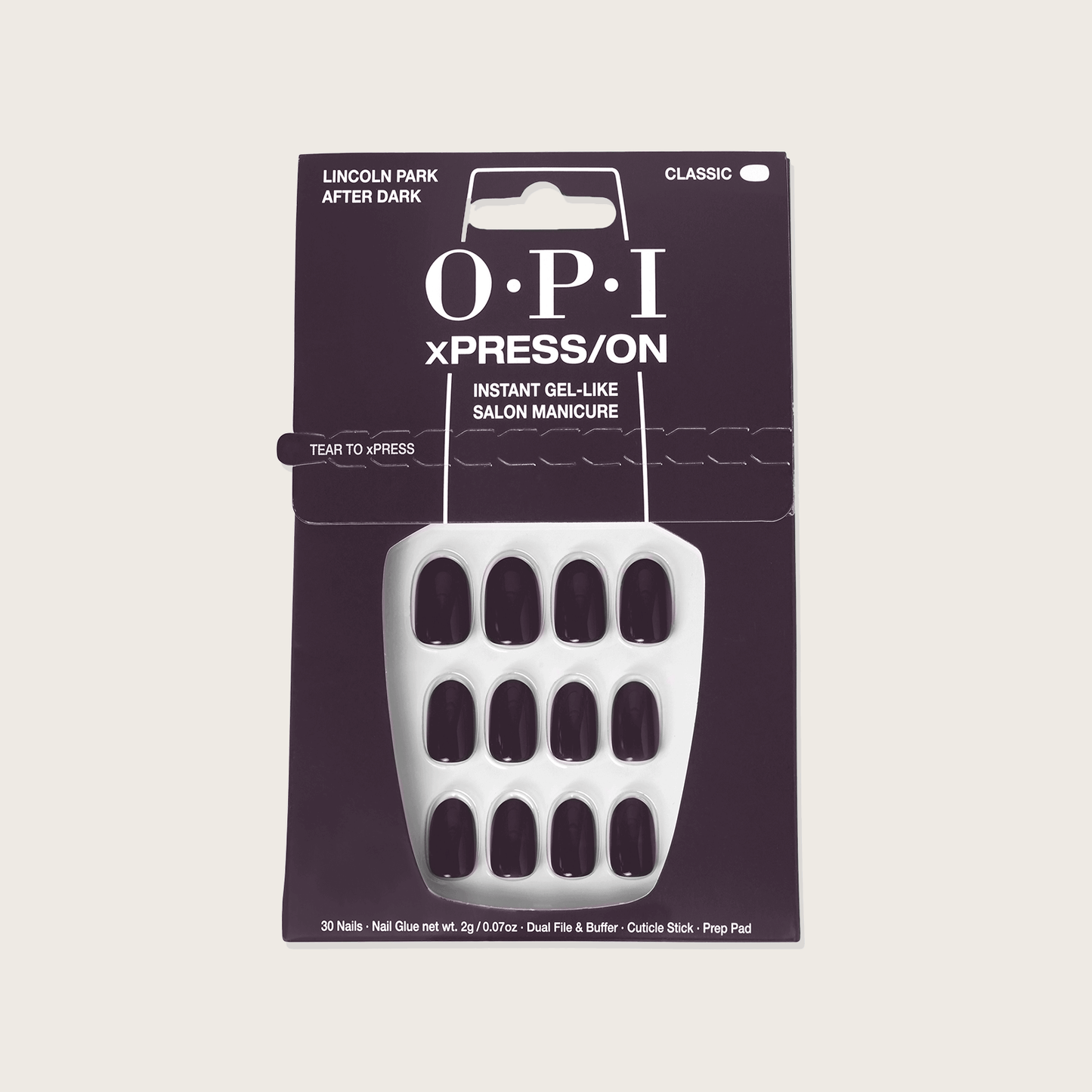 OPI xPRESS/ON Reusable Press-On Nail Lincoln Park After Dark ANW42S