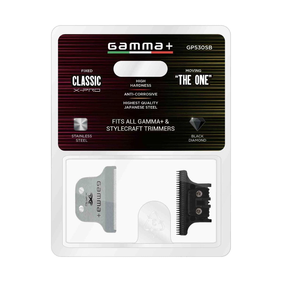 Gamma+ X-Pro Classic Stainless Steel & The One DLC Blade Set — image 1