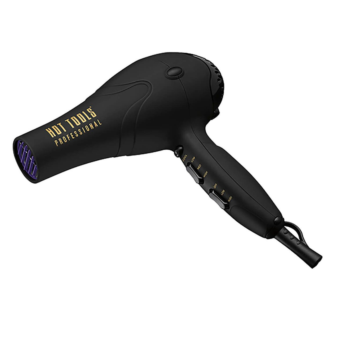 Hot Tools SuperLite turbo ionic dryer, black — side profile