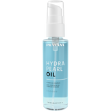 Oil enrichie d'un complexe vitamine Hydra Pearl — flacon pompe bleu 65 ml, etiquette de face, fond blanc