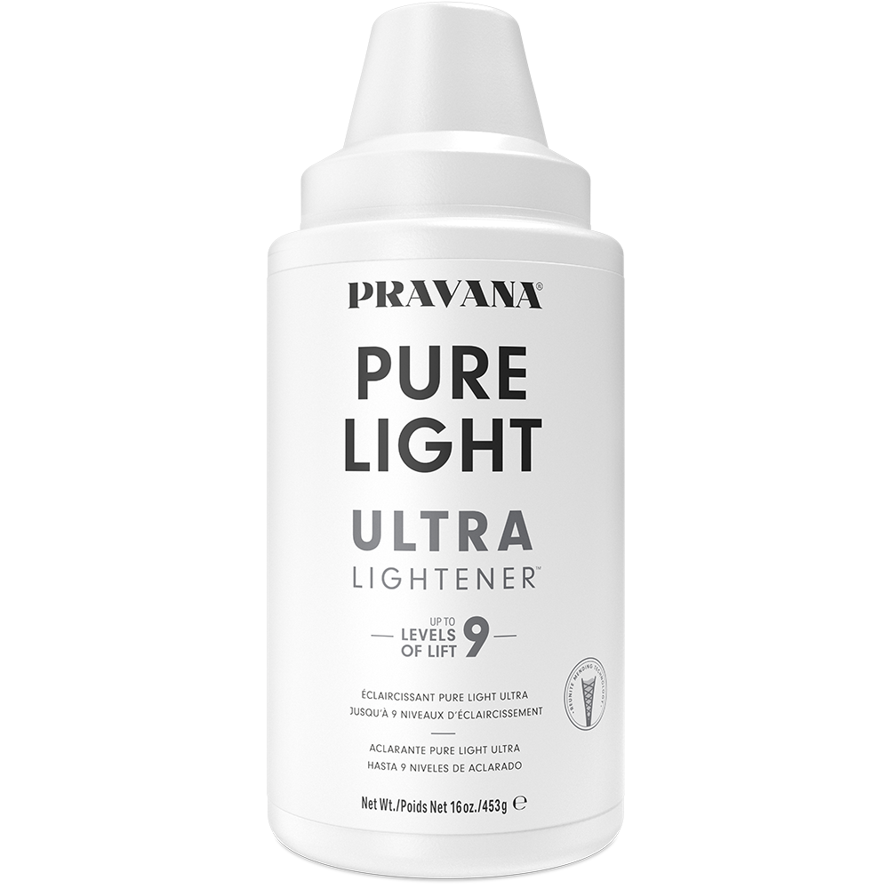 Eclaircissant Pure Light Ultra — pot blanc 453 g, etiquette de face, fond blanc
