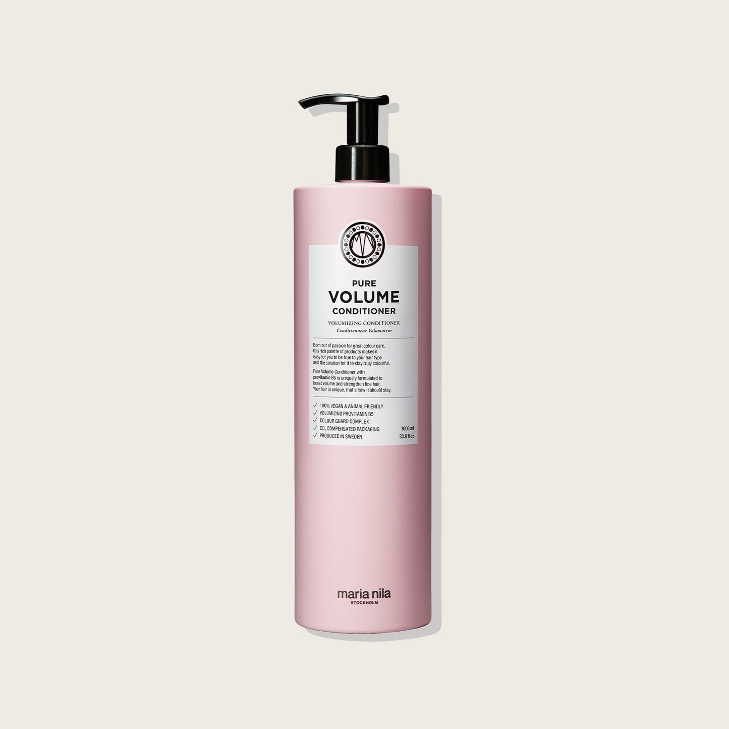 Maria Nila Pure Volume Conditioner — 1L bottle, front label, plain background