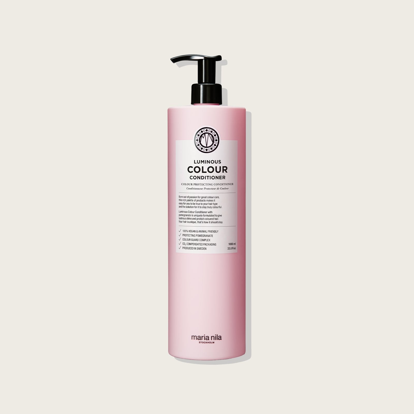 Maria Nila Luminous Colour Conditioner — 1L bottle, front label, plain background