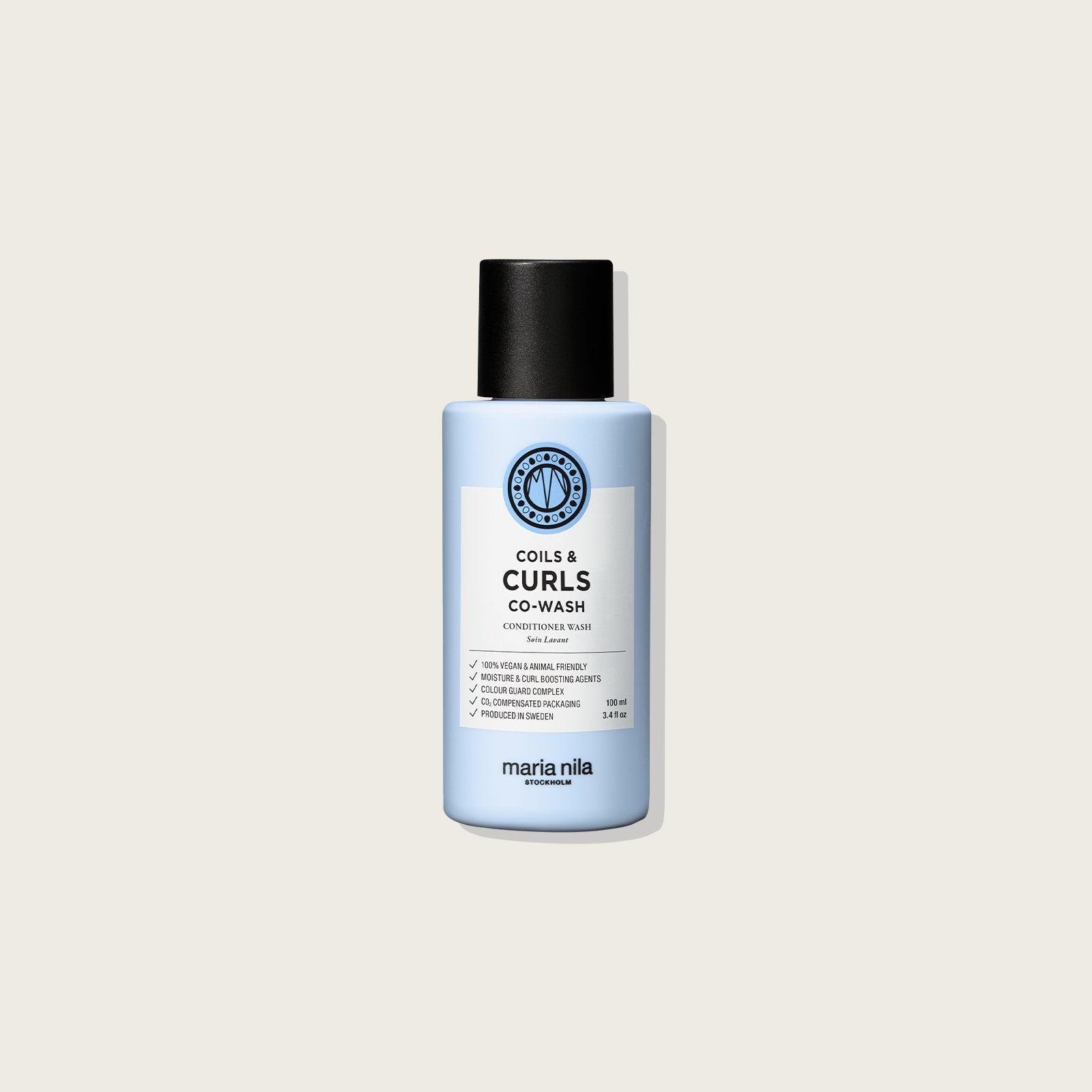 Maria Nila Coils & Curls Co-Wash — 100ml bottle, front label, plain background