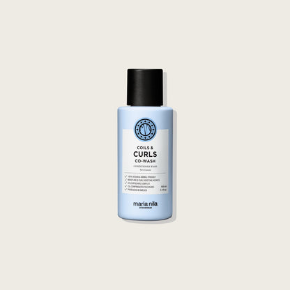 Maria Nila Coils & Curls Co-Wash — 100ml bottle, front label, plain background