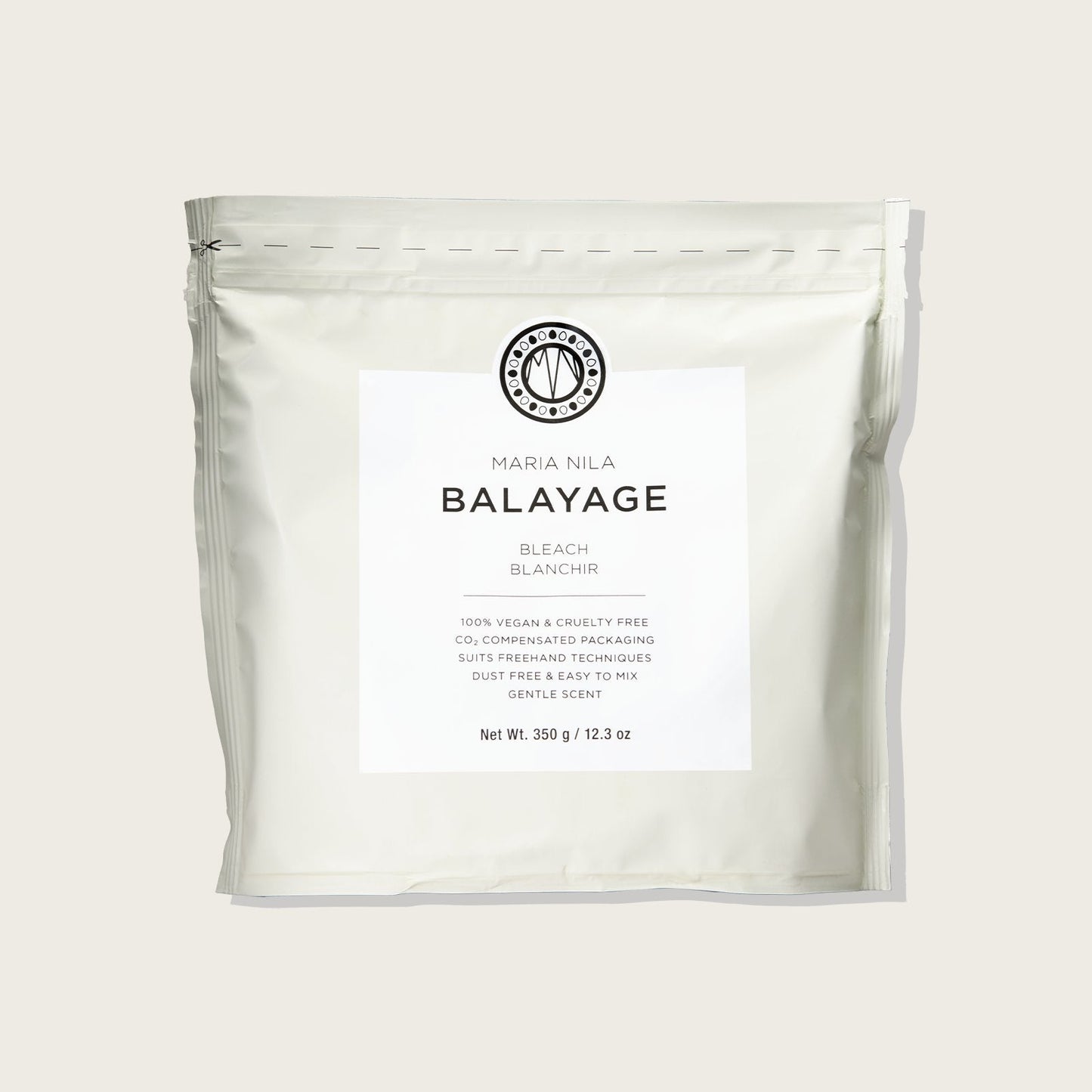 Maria Nila Balayage Bleach - Natural Ingredients for Perfect Freehand Technique — 350 g Refill Bag bottle, front label, plain background