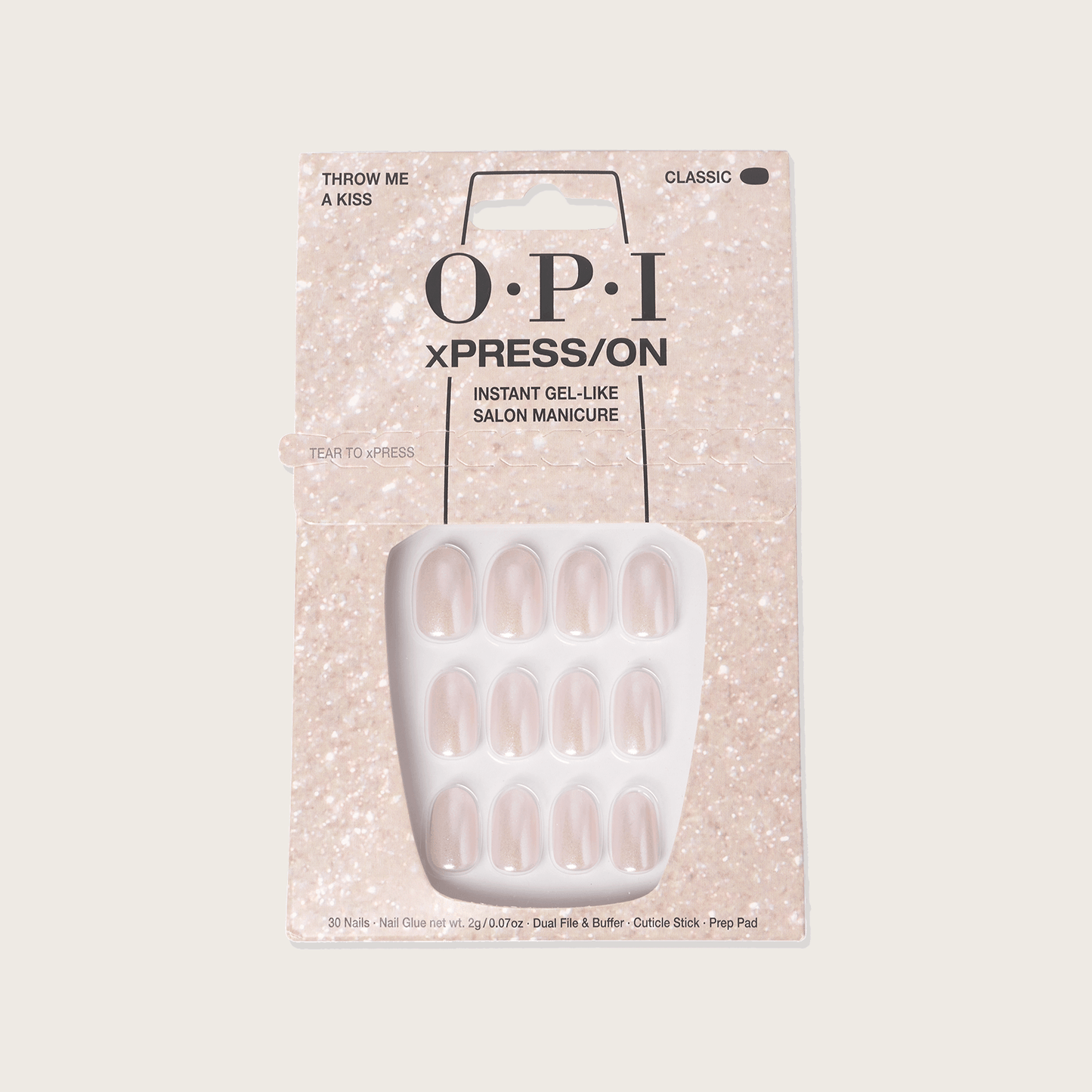 OPI xPRESS/ON Throw Me a Kiss (ANSH2S) – Iridescent Pink Press-On Nails