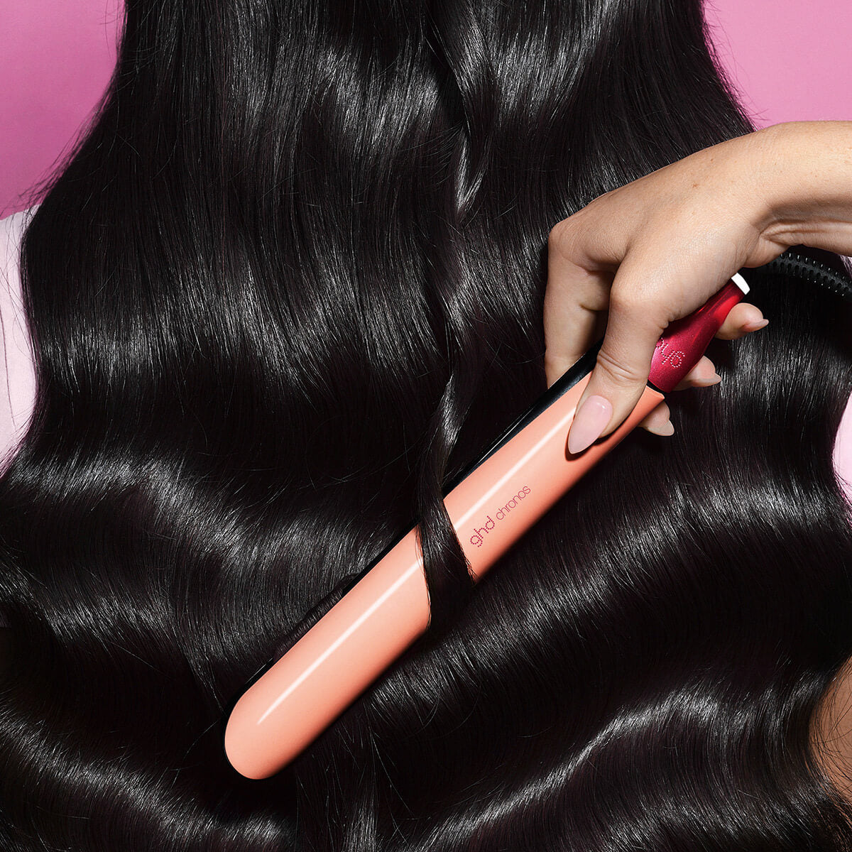 GHD Chronos 1 in styler and case set in Sugar Pink