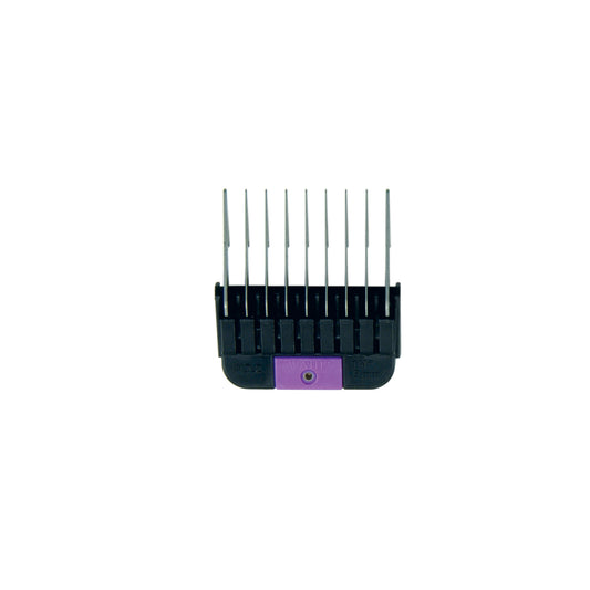 Wahl stainless steel dog clipper guide comb, purple 6 mm (1/4 inch), front view