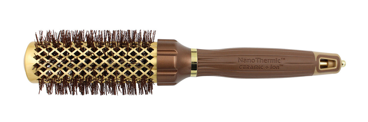 Olivia Garden NanoThermic PowerGrip Round Brush — 34 mm (1 1/4"), plain white background